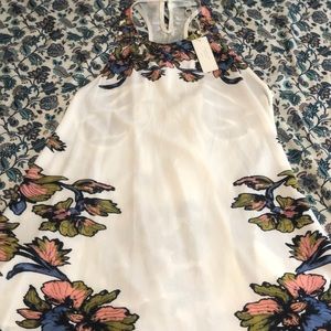 White Cocktail Dress with Floral Accents